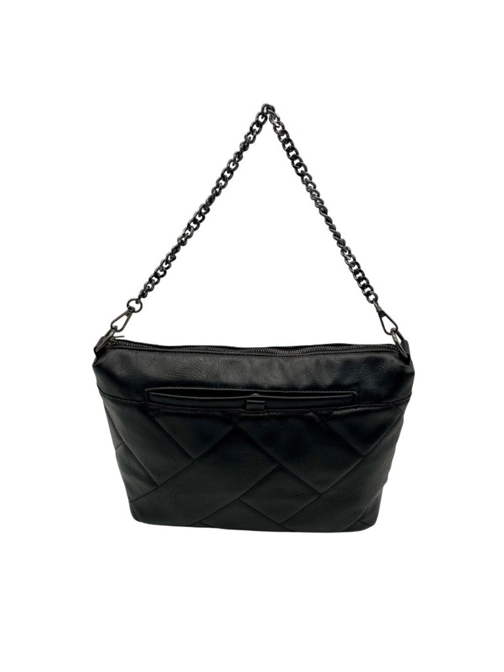 Sam Hadley Black Faux Leather Shoulder Bag